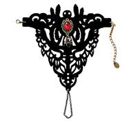Pjeghbvop Bracelet en dentelle noire, accessoire de costume victorien pour cosplay de nuit de vampire, fête d'Halloween, taille réglable pour différentes tailles de poignet, Einheitsgröße, comme