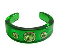 Pjeghbvop Bracelet jonc rond orné de cristaux en résine, tendance, ouverture, bracelet réglable, accessoires, bracelet géométrique, bracelet coloré, déclaration de mode, taille unique, comme décrit