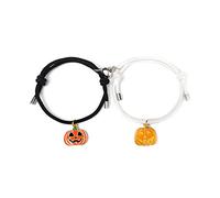 Pjeghbvop Bracelets pour couple d'Halloween en forme de cœur, attraction mutuelle, aimant pour petit ami, petite amie, amour, amitié, couple assortis, cœur, conversations à distance, pour petit ami et