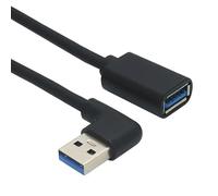 Pjeghbvop Câble d'extension coudé USB 3.0, mâle vers femelle, tête coudée à 90 degrés, câble USB, 5 Gbit/s, pour économiser de l'espace et un accès facile, câble USB droit
