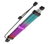 Pjeghbvop Câble d'extension pour carte graphique ARGB GPU de 35 cm, design 12 + 4 broches pour une installation et un éclairage faciles, câble de carte graphique RVB