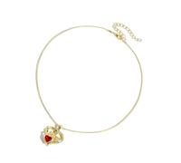 Pjeghbvop Collier en cristal en forme de cœur avec diamants élégants et alliage robuste agréable à porter pour toutes les occasions, bijou de tous les jours, Einheitsgröße, comme décrit, Comme décrit