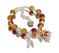 Pjeghbvop Élégant en Perles De Feuille D'érable pour Femmes Pendentif À Plumes De Papillon Chaîne Main Bijoux D'amitié Faits La Main