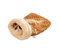 Pjeghbvop Lit d'hiver confortable pour chat avec poils doux Lagomorphe, plan de grotte chaud pour chats domestiques, maison de refuge confortable, lavable, taille L, maison intérieure à trous pour