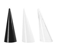 Pjeghbvop Lot de 3 porte-bijoux en plastique transparent, noir, blanc, variantes, surfaces résistantes aux rayures pour une présentation élégante des bagues, présentation de bagues en plastique