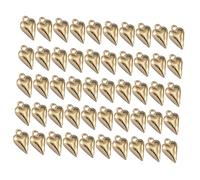 Pjeghbvop Lot de 50 pendentifs en forme de cœur 3D pour les projets de colliers et de bracelets avec une utilisation à long terme grâce à la galvanoplastie en or et en argent, Einheitsgröße, comme