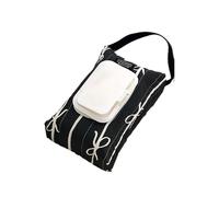 Pjeghbvop Lot de lingettes humides multifonction en coton avec motifs rayés, étui de rangement avec nœud élégant pour la maison, Noir