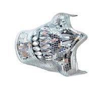 Pjeghbvop Masque demi-visage confortable et élégant avec crâne en cristal, accessoire de costume de festival pour adultes et créateurs de tendances lors de fêtes, masque de fête pour adultes
