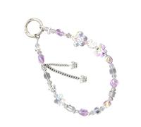 Pjeghbvop Porte-clés élégant fait à la main avec perles - Chaîne de téléphone portable - Corde de téléphone portable tendance - Bijoux pour femme - Unisexe - Bracelet réglable pour téléphone portable