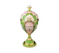 Pjeghbvop Vitrine à bijoux, finition émaillée élaborée et compartiments spacieux, organiseur de bijoux avec strass en cristal, boîte à bijoux à œufs émaillés, taille unique, comme décrit