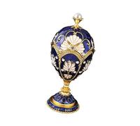 Pjeghbvop Vitrine à bijoux, finition émaillée élaborée et compartiments spacieux, organiseur de bijoux avec strass en cristal, boîte à bijoux à œufs émaillés, taille unique, comme décrit