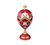 Pjeghbvop Vitrine à bijoux, finition émaillée élaborée et compartiments spacieux, organiseur de bijoux avec strass en cristal, boîte à bijoux à œufs émaillés, taille unique, comme décrit