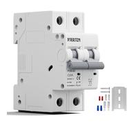 Pjerjzn Disjoncteur solaire miniature 20 A 2P 550 VDC - Montage sur rail DIN thermique - Isolateur solaire photovoltaïque pour systèmes photovoltaïques