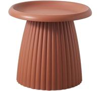 PJGFBYT Base ronde moderne éponge nordique balcon table basse simple moderne en plastique mini table d'appoint jaune nervuré (taille : 50 cm L x 50 cm x 45 cm, couleur : marron nervuré)