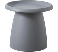 PJGFBYT Table basse moderne à base ronde en forme de champignon nordique simple et moderne en plastique jaune nervuré (taille : 50,8 x 50,8 x 45,7 cm (L x l x H), couleur : gris uni)