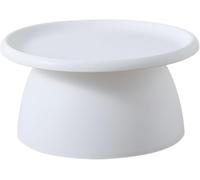 PJGFBYT Table basse moderne à base ronde en forme de champignon nordique simple et moderne en plastique jaune nervuré (taille : 71,1 x 71,1 x 35,6 cm, couleur : blanc uni)