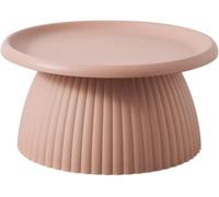 PJGFBYT Table basse moderne avec base ronde champignon nordique simple moderne mini table d'appoint en plastique jaune nervuré (taille : 71,1 cm L x 71,1 cm l x 35,6 cm H, couleur : rose côtelé)