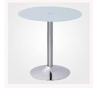 PJGFBYT Table guéridon ronde en verre pour cuisine, salle à manger, table de bistrot ronde moderne (taille : 70 cm, couleur : blanc)