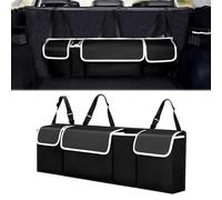 PJHAJH Organiseur de coffre de voiture - Avec poches - Pliable - Imperméable - Avec 4 poches - En tissu Oxford - Convient à tous les véhicules - 90 x 25 x 12 cm