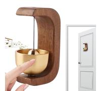Pjjrdh Carillon de Porte magnétique en Forme de c,Suction Door Type Solid Wood Wind Chime,Sonnerie de bébé en Bois Qui Sonne,shopkeepers Bell,carillons de Porte magnétiques en Bois de Dopamine-Brown