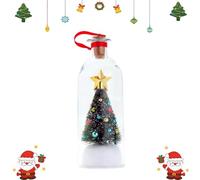 Pjjrdh Christmas Tree Message in a Bottle,Recordable Christmas Tree Voice Message Bottle Ornament,Sapin de Noël en Verre et scène enneigée,Unique Home Festive Party Decor Gift-1pcs