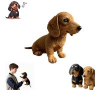 Pjjrdh Dachy 2.0 Plush Dog,dachy dackel,Plush Toy,Simulated Dog Sofa Ornaments,Bring Relaxation and Comfort, Give You a Cozy Hug,Relieve Stress, for Dog Lovers-Brown||1pcs