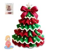 Pjjrdh diy crochet christmas tree kit handmade holiday decoration set,Beginner Crochet DIY Christmas Tree Kit,Craft Kit with Yarn, Hook,Beads & Instructions,Best Gift for Friends and Family-C