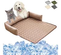 Pjjrdh Heatrelief Cooling Dog Bed,Self Cool Dog Sofa Mat with Ice Silk Fabric,Machine Washable,Reduce Stress Due to High Temperatures,Suitable for of Cats and Dogs-C||90 * 90cm
