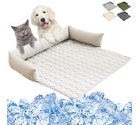 Pjjrdh Heatrelief Cooling Dog Bed,Self Cool Dog Sofa Mat with Ice Silk Fabric,Machine Washable,Reduce Stress Due to High Temperatures,Suitable for of Cats and Dogs-B||70 * 70cm