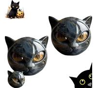 Pjjrdh Luxury Black Cat Stone Sculpture,flairgifts Luxury Black Cat Stone Sculpture,Sculpture De Chat Noir De Luxe en Pierre,Cute Desktop-Ornamente Sculpture Gifts,Mementofor Mini Tiny Cat-2pcs