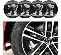 PjjxQf 4 Piece Voiture Capuchon de Moyeu pour Peugeot 65mm Cache Moyeu Couvercle de Moyeu Cache Moyeux Accessoires Jantes Centre Roue Badge