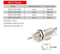 PJJYSVZP 1 pcs Le capteur de proximité M12 est Un Interrupteur à Induction métallique NPN normalement Ouvert 24 V 12 mm à Trois Fils avec Blindage à Bande étanche(DM12-02U-B,PNP NO)