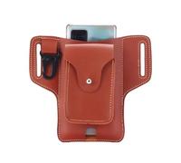 PJKHJUY Pochette Telephone Petit Sac Banane Vintage en Cuir de Vache for Homme, Couleur Pure, Portefeuille, Sac for téléphone Portable, Mini Sac Banane, Portefeuille, Ceinture, Porte-Monnaie(Brown)