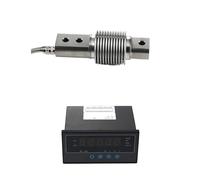 PJKTBEYI Capteur de Charge à Soufflet avec indicateur d'affichage, Test de Tension et de Compression, Force, Poids, capteur de Pression 10 kg, 20 kg, 30 kg, 50 kg(200KG and Indicator)