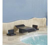 PJKTBEYI Robinet de lavabo à Double poignée for Salle Bain, mitigeur monté sur Le Pont, Eau Chaude et Froide, Robinet Grue(Orb E)