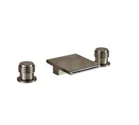 PJKTBEYI Robinet de lavabo à Double poignée for Salle Bain, mitigeur monté sur Le Pont, Eau Chaude et Froide, Robinet Grue(Nickel I)