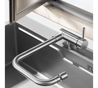 PJKTBEYI Robinets d'évier de Cuisine fenêtre intérieure Pliante poignée Unique 2 Modes en Acier Inoxydable Robinet mitigeur pivotant à 360 °-brossé