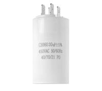PJLANG Condensateur de démarrage CBB60 450 V CA 4 broches, double insertion, remplacement for moteur électrique, 4 UF, 5 UF, 6 UF, 8 UF, 16 UF, 20 UF, 60 UF(20uf)