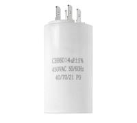 PJLANG Condensateur de démarrage CBB60 450 V CA 4 broches, double insertion, remplacement for moteur électrique, 4 UF, 5 UF, 6 UF, 8 UF, 16 UF, 20 UF, 60 UF(14uf)