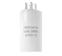 PJLANG Condensateur de démarrage CBB60 450 V CA 4 broches, double insertion, remplacement for moteur électrique, 4 UF, 5 UF, 6 UF, 8 UF, 16 UF, 20 UF, 60 UF(35uf)