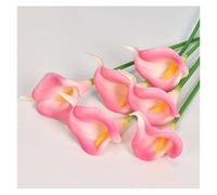 PJQUEKAIPJ Presque Naturel Bouquet de 3, 5 ou 10 Fleurs artificielles Blanches, lys Calla, for décoration de Maison, de Chambre, de Mariage, de Vase Fleurs artificielles(10,10Pcs)