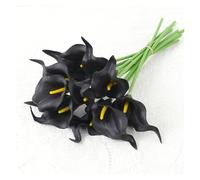 PJQUEKAIPJ Presque Naturel Bouquet de 3, 5 ou 10 Fleurs artificielles Blanches, lys Calla, for décoration de Maison, de Chambre, de Mariage, de Vase Fleurs artificielles(6,10Pcs)