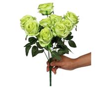 PJQUEKAIPJ Presque Naturel Lot de 9 Fleurs artificielles Violettes for décoration d'intérieur, 9 Couleurs, en Soie, for Mariage et Festival Fleurs artificielles(Green)