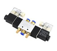 PJVPEJOD Électrovanne pneumatique 220V 4V220-08 Air 5 Voies 2 Positions 1/4quot; Bobine Alliage Interne DC 12V Électrique DC 24V AC 110V 1Pcs(4v220-08,AC 220V)
