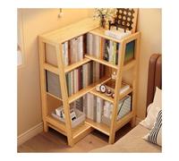PK6ZKRkAV Bibliothèques Bibliothèque à étagères Extensibles en Bois, bibliothèque échelle 3 Niveaux, d'angle Vintage, Support de Rangement for Petit Espace ou Coin(Natural)