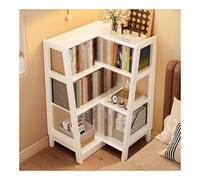 PK6ZKRkAV Bibliothèques Bibliothèque à étagères Extensibles en Bois, bibliothèque échelle 3 Niveaux, d'angle Vintage, Support de Rangement for Petit Espace ou Coin(Blanc)