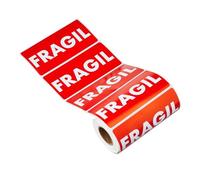 PKA 16411-Rotolo da 200 etichette "fragile", 200 Pezzi