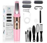 PKBD Electrique Exfoliant Hardskin,Kit Soins Pieds Électrique - Exfoliant 3 Vitesses, Imperméable, Ultra Longue Durée de Vie de la Batterie,Cadeau de Soins des Pieds Homme/Femme,Poudre