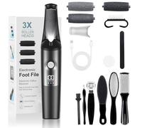 PKBD Electrique Exfoliant Hardskin,Kit Soins Pieds Électrique - Exfoliant 3 Vitesses, Imperméable, Ultra Longue Durée de Vie de la Batterie,Cadeau de Soins des Pieds Homme/Femme,Noir