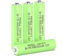 PKCELL Batterie rechargeable AAA 300 mAh NI-MH 1,2 V, batterie préchargée pour lampe solaire de jardin, lot de 4